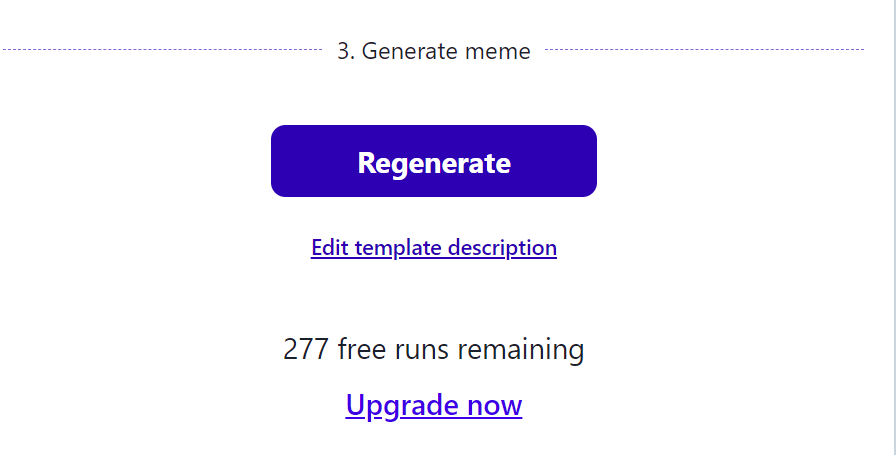 Supermeme.ai option for editing an uploaded meme template description