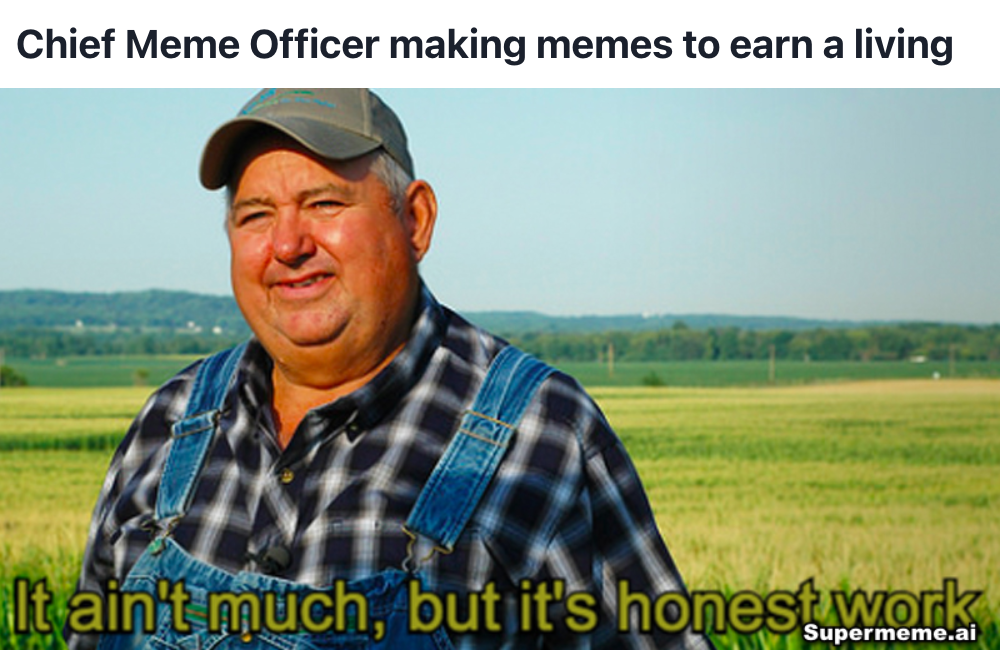 Chief Meme Officers are honest living