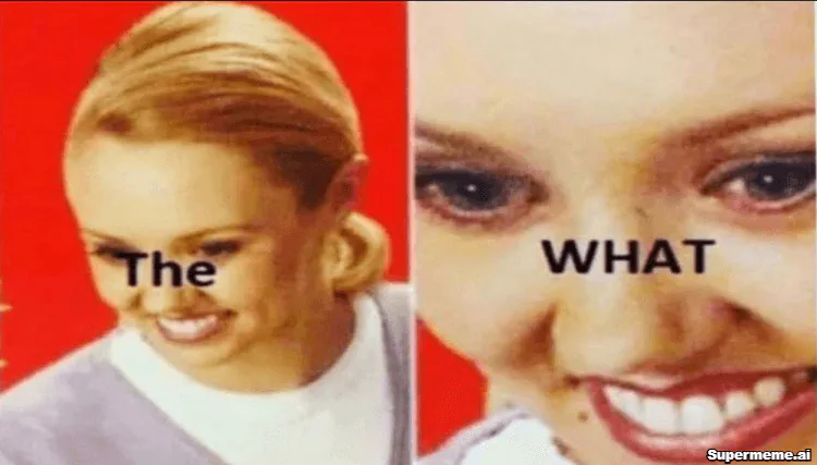 The What reaction meme, illustrating how shared image and text create a recognizable meme