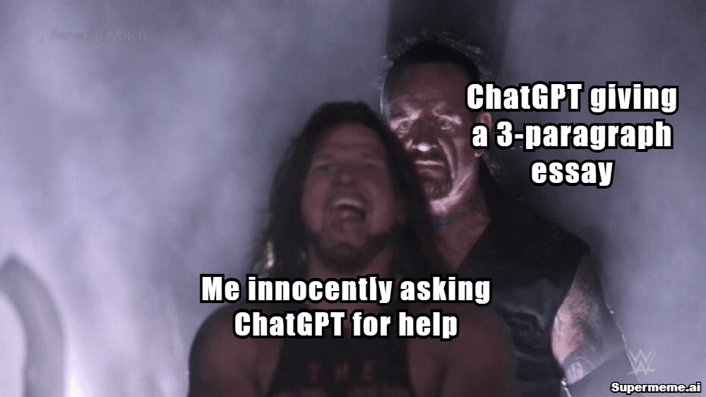 chatgpt meme — You asked for help. It brought a thesis.