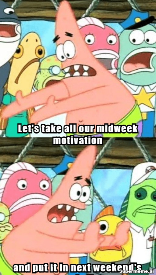 wednesday work meme — Wednesday’s official productivity strategy: relocate the motivation to the weekend.